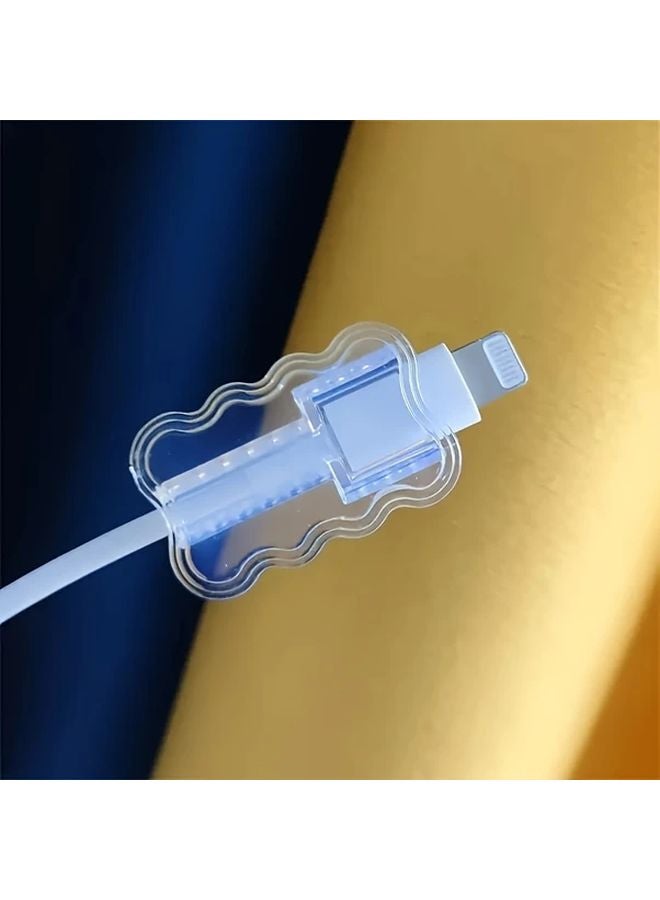4pcs Wavy Cable Protector Set Soft TPU Wire Organizer Cover For Phone Data Cable - Image 4